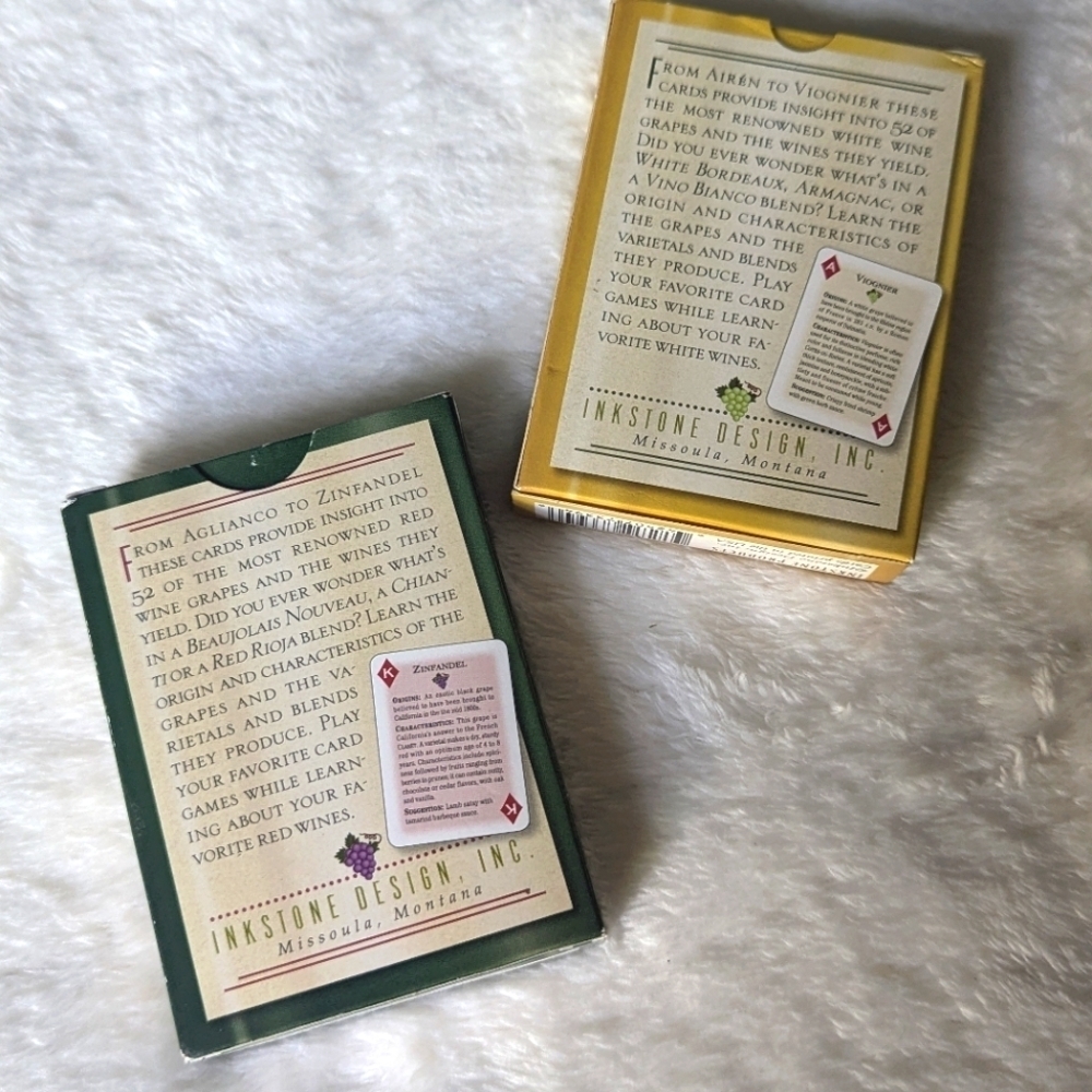 Brand New Playing Cards - 2 Decks Themed White Wine and Red Wine - Picture 2 of 6